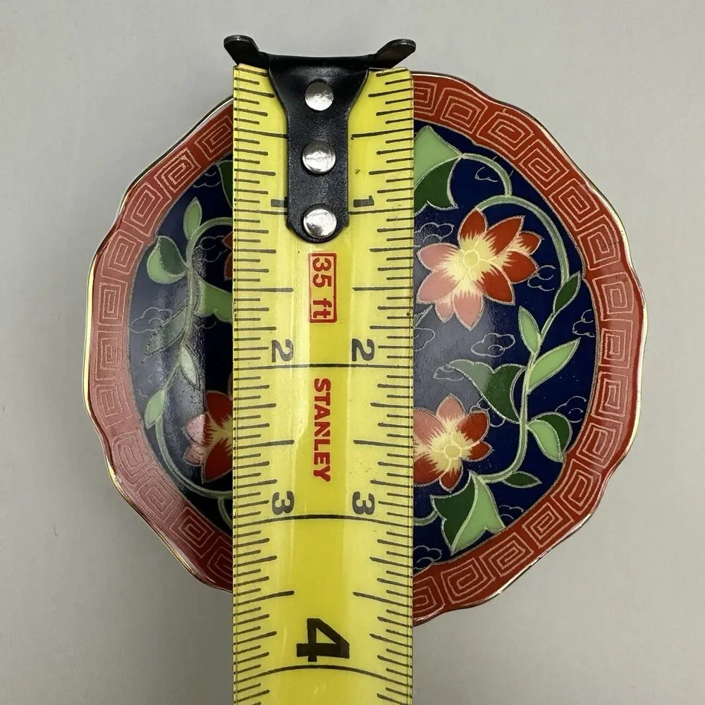 Vintage 1981 Takahashi Kashmir 4” Trinket Ring Dish Hand Decorated Japan